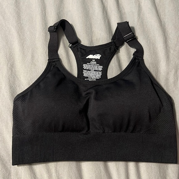Avia Large Black Sports Bra Removable Pads Adjustable Straps Racerback - Picture 1 of 3